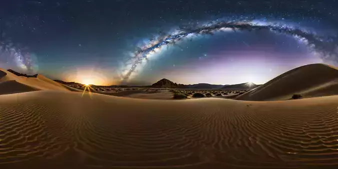 8K HDR Endless Desert Under Starry Night Sky Background