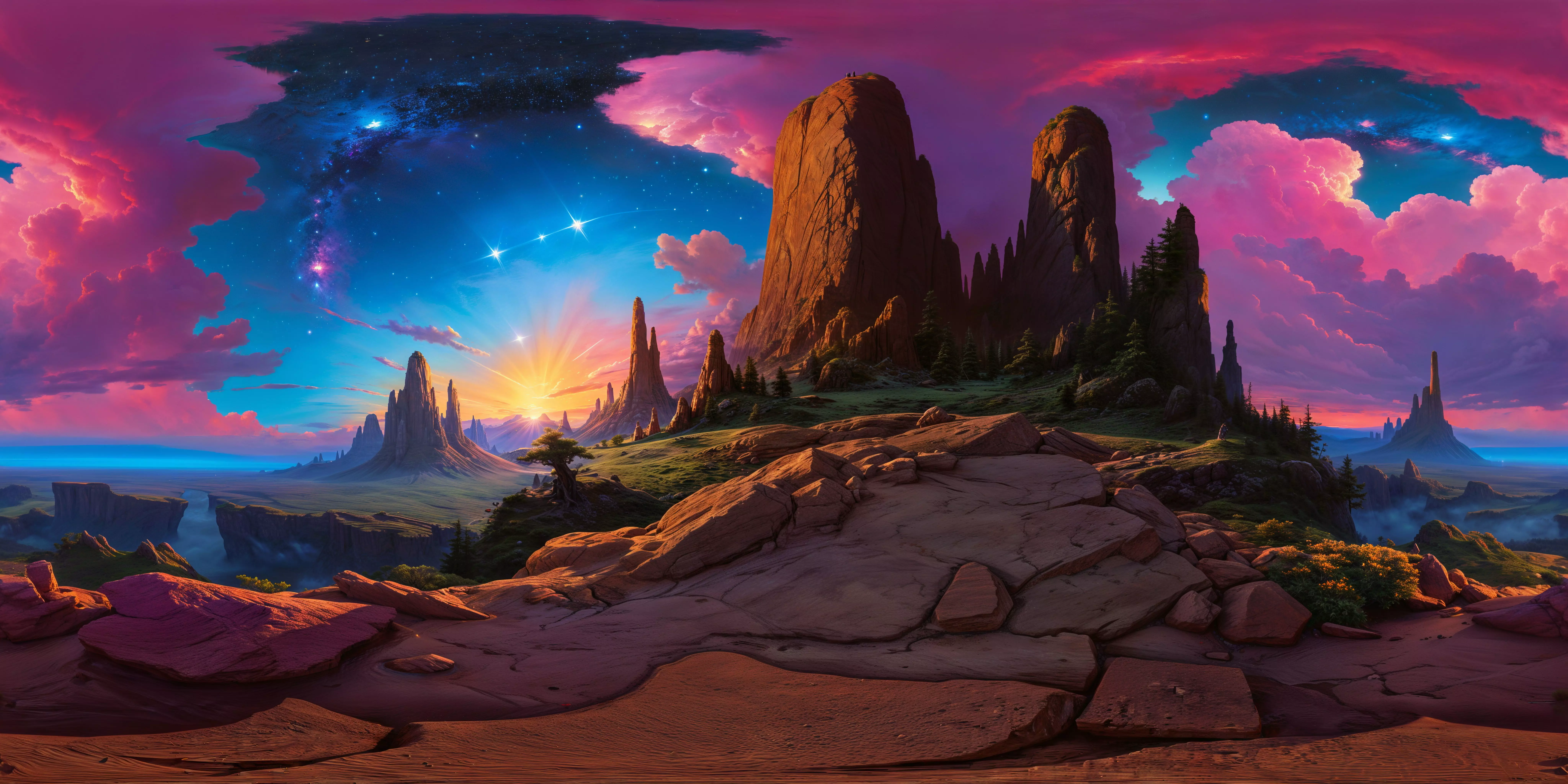 8K HDR Alien Wasteland with Cosmic Rift and Twilight Sky 3D model_0