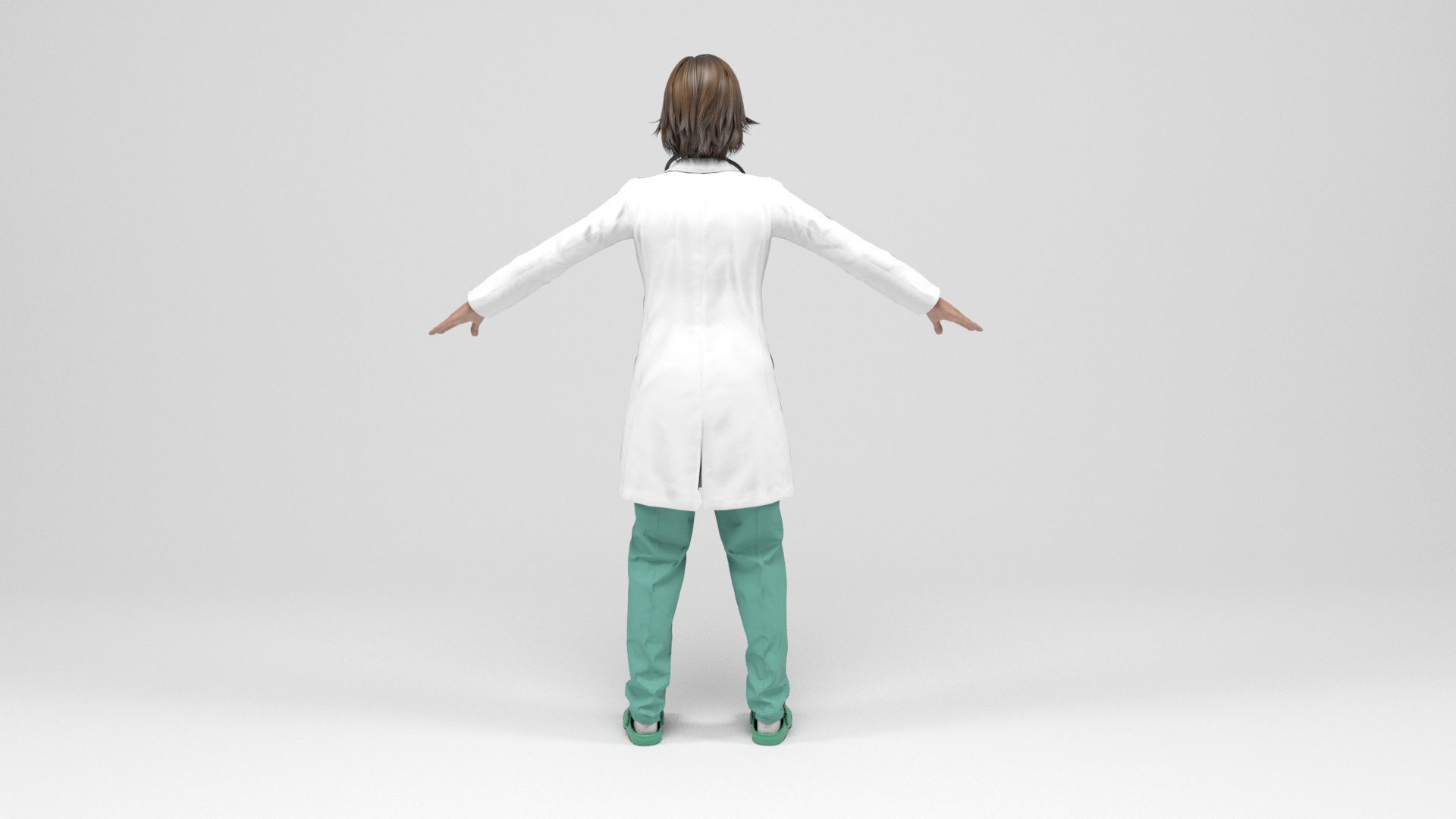 Female doctor 2 Low-poly 3D model_5