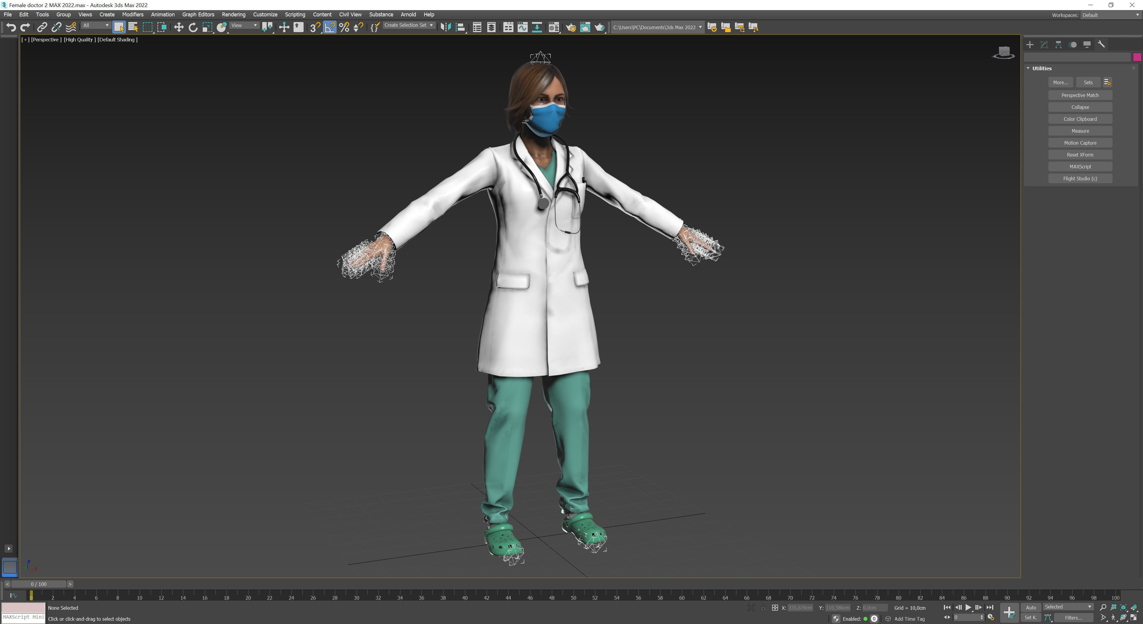 Female doctor 2 Low-poly 3D model_15