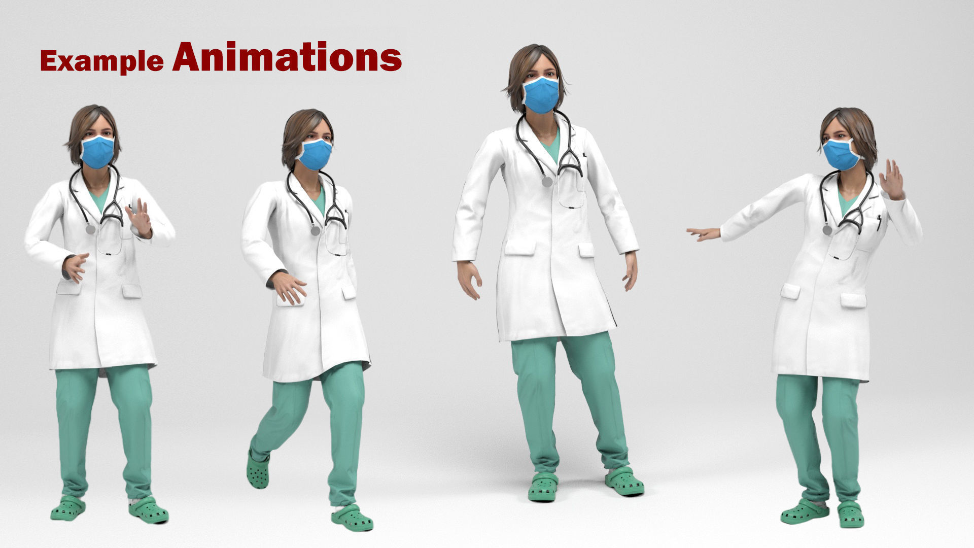 Female doctor 2 Low-poly 3D model_7
