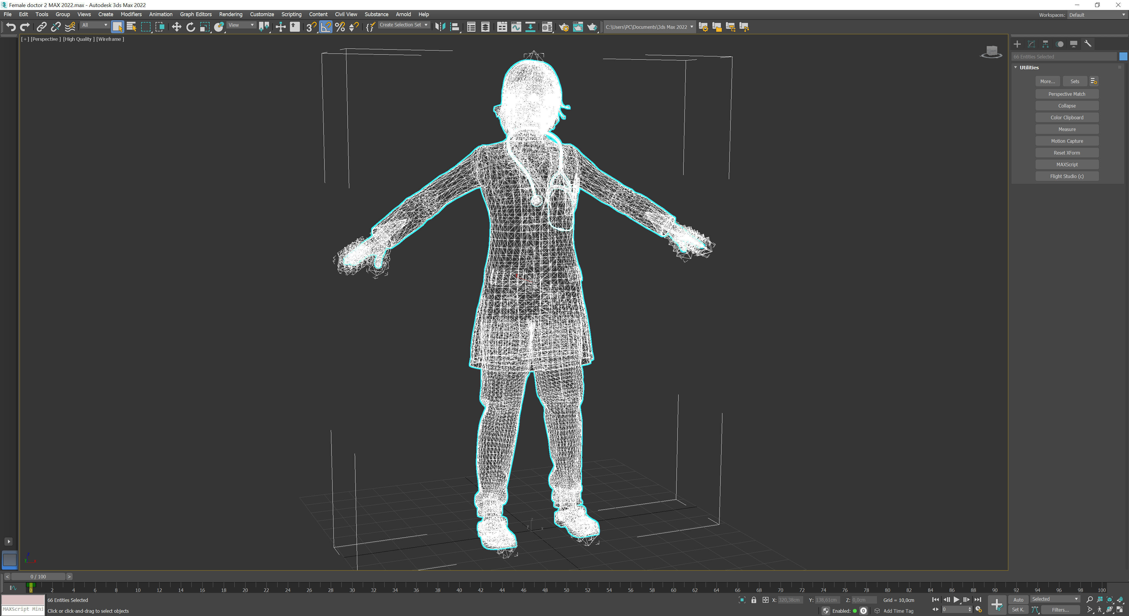 Female doctor 2 Low-poly 3D model_16
