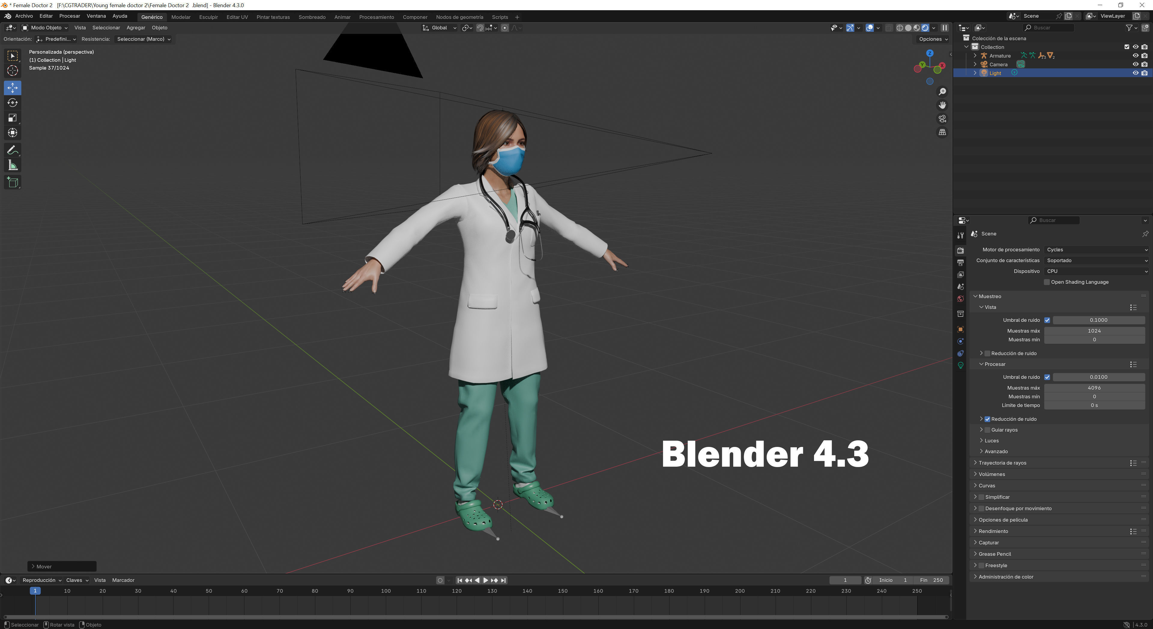 Female doctor 2 Low-poly 3D model_17