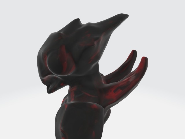 Red and black alien robot 3D model_6