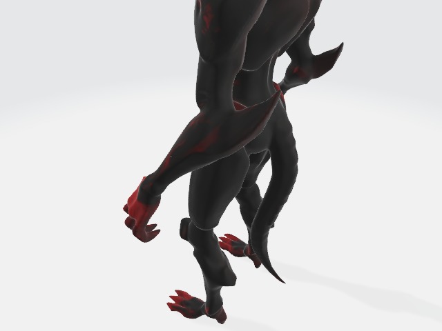 Red and black alien robot 3D model_7