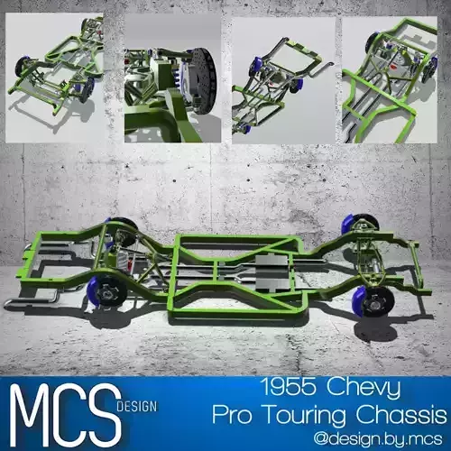 1955 Chevy Bel Air Pro Touring Chassis AMT  3D print model