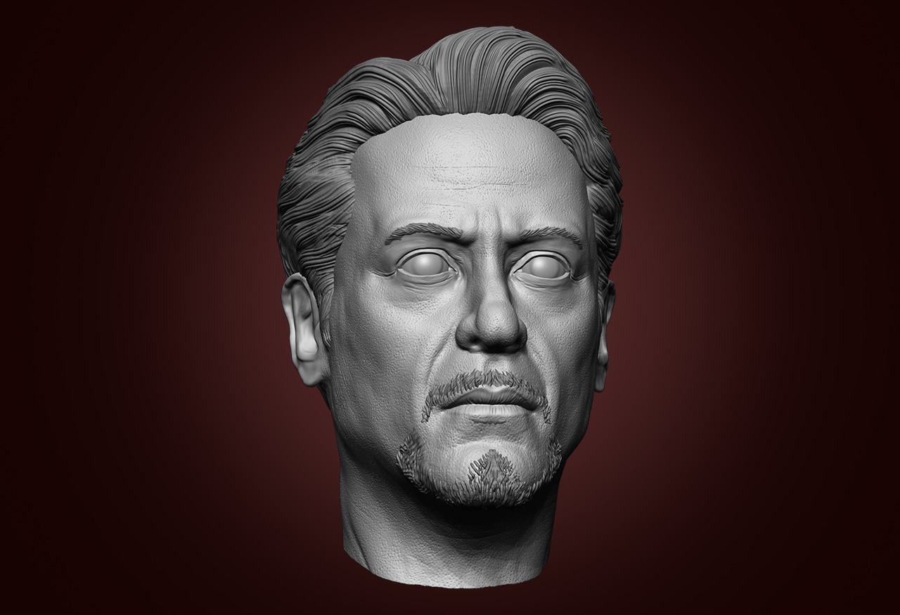 Tony Stark - Robert Downey JR Head 3D print model_1
