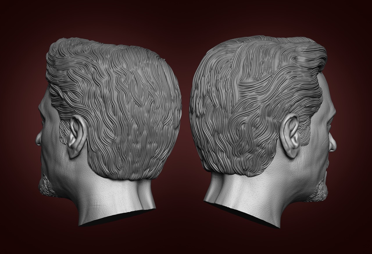 Tony Stark - Robert Downey JR Head 3D print model_3