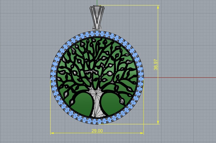 Pendant Tree of Life N011207 3D print model_6