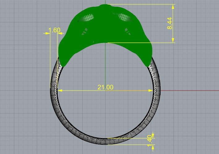 Ring skull N011176 3D print model_6