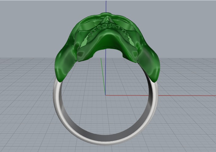 Ring skull N011176 3D print model_3