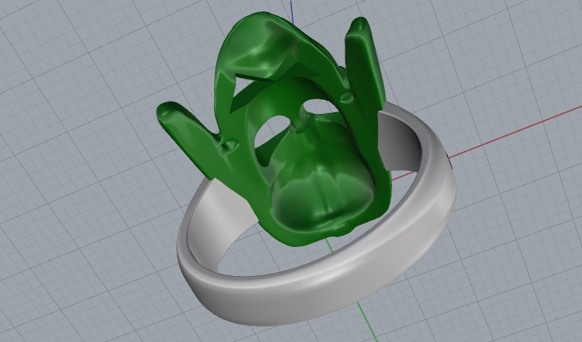 Ring skull N011176 3D print model_4