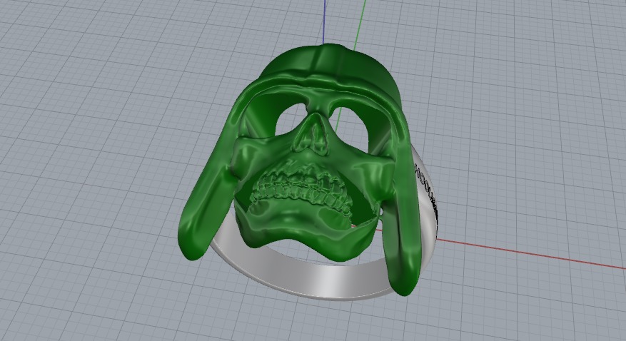 Ring skull N011176 3D print model_2