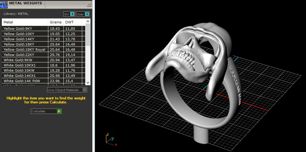 Ring skull N011176 3D print model_8