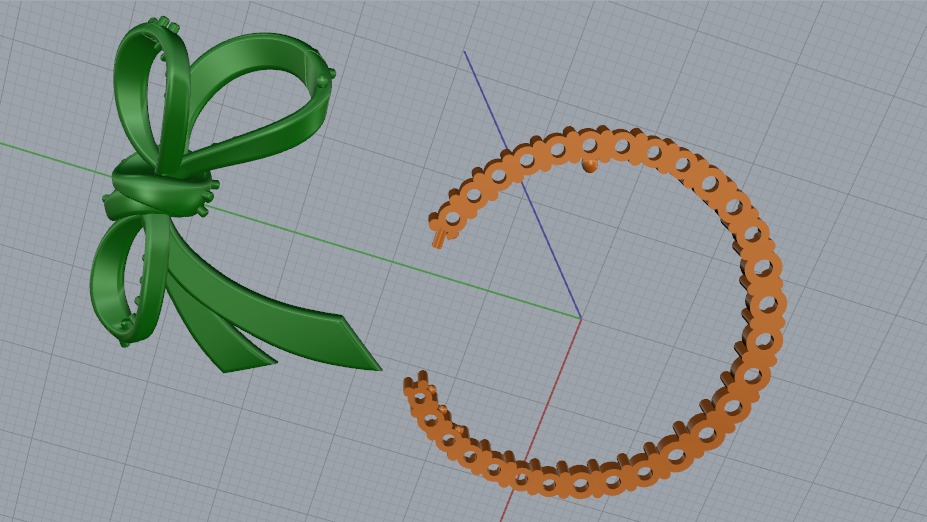 Bow with stones N011144 3D print model_4