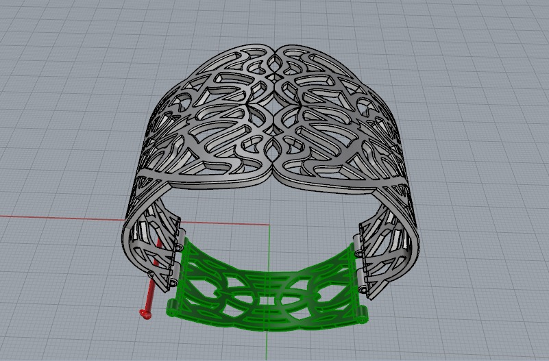 Wide bracelet N011133 3D print model_3