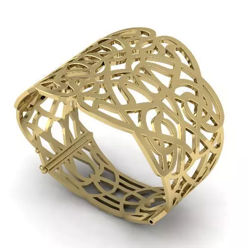 Wide bracelet N011133 3D print model_0