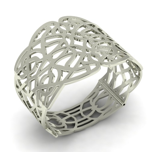 Wide bracelet N011133 3D print model_1