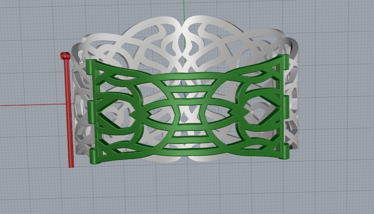 Wide bracelet N011133 3D print model_4