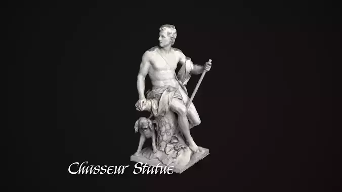 Chasseur Statue Low-poly 3D model