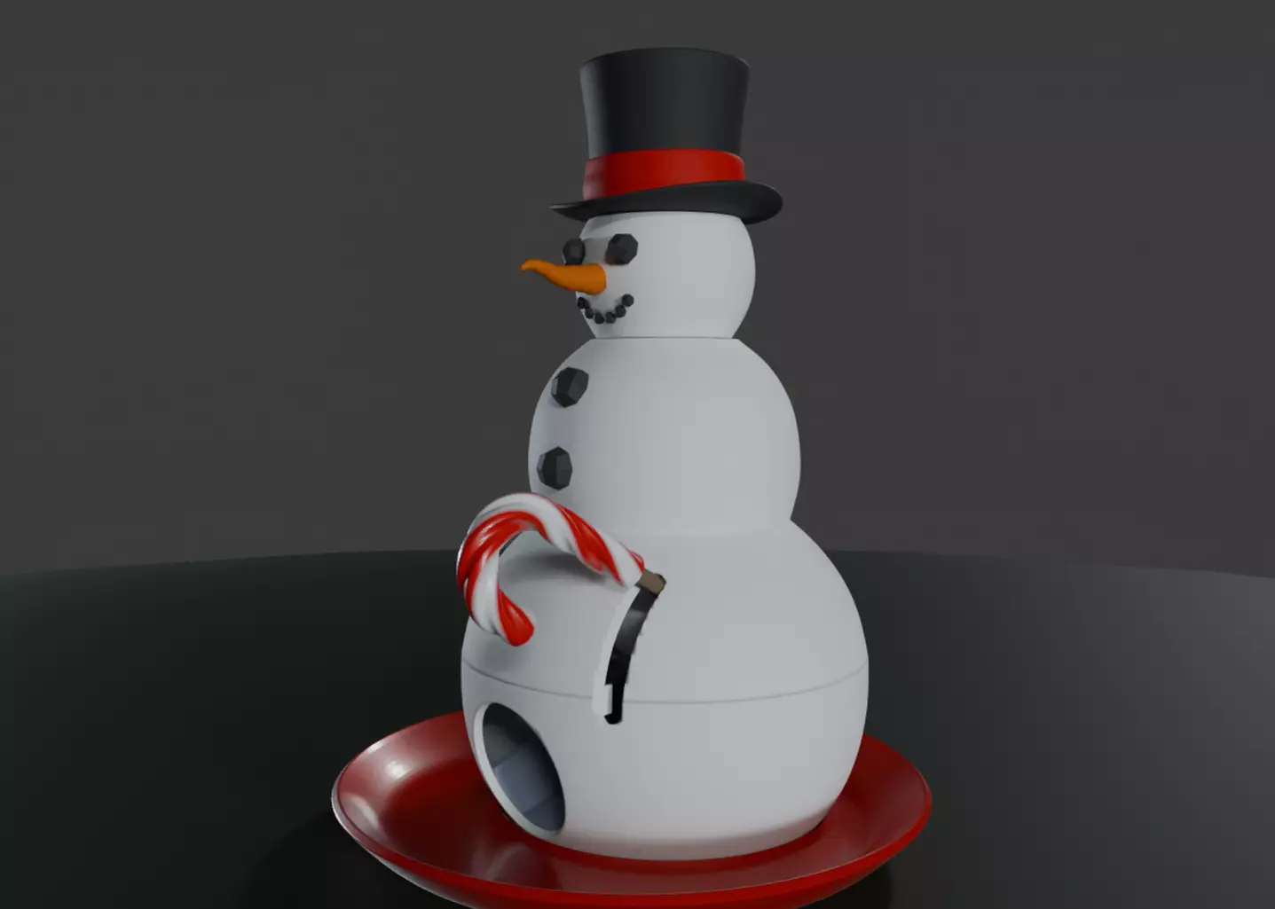 Snowman Candy Dispenser 3D print model_0