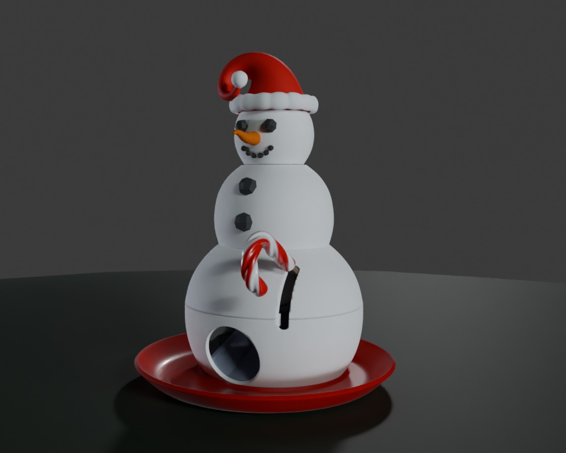 Snowman Candy Dispenser 3D print model_1