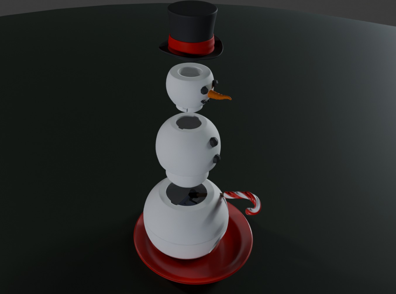Snowman Candy Dispenser 3D print model_8