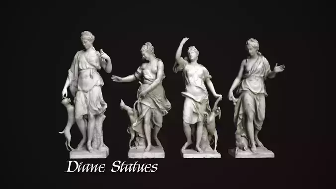 Diane statues Low-poly 3D model
