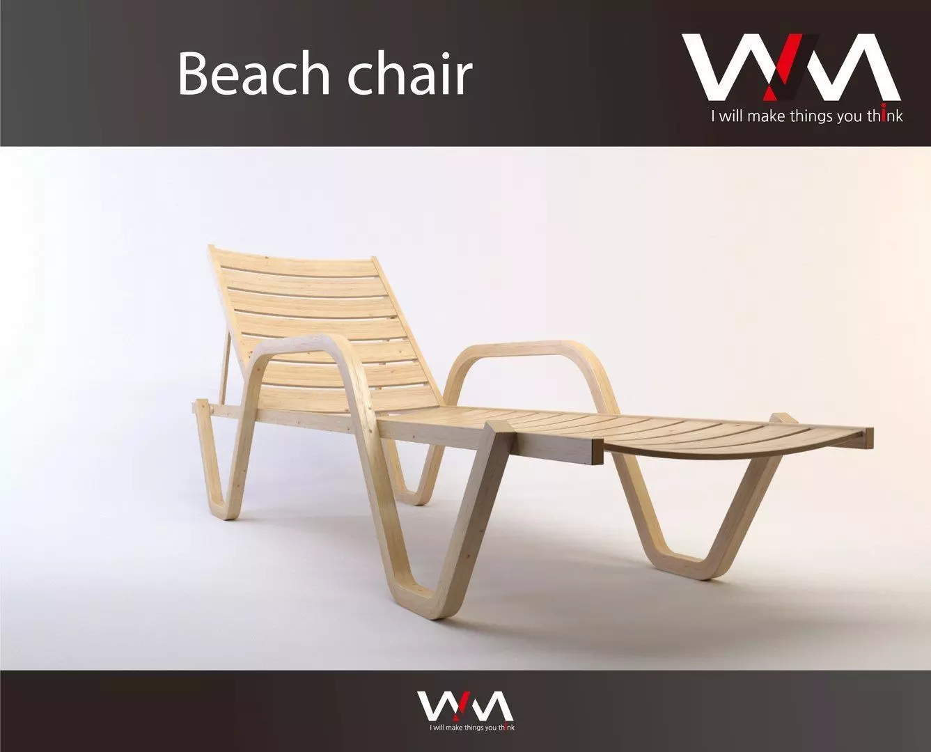 beach chair 3D model_0