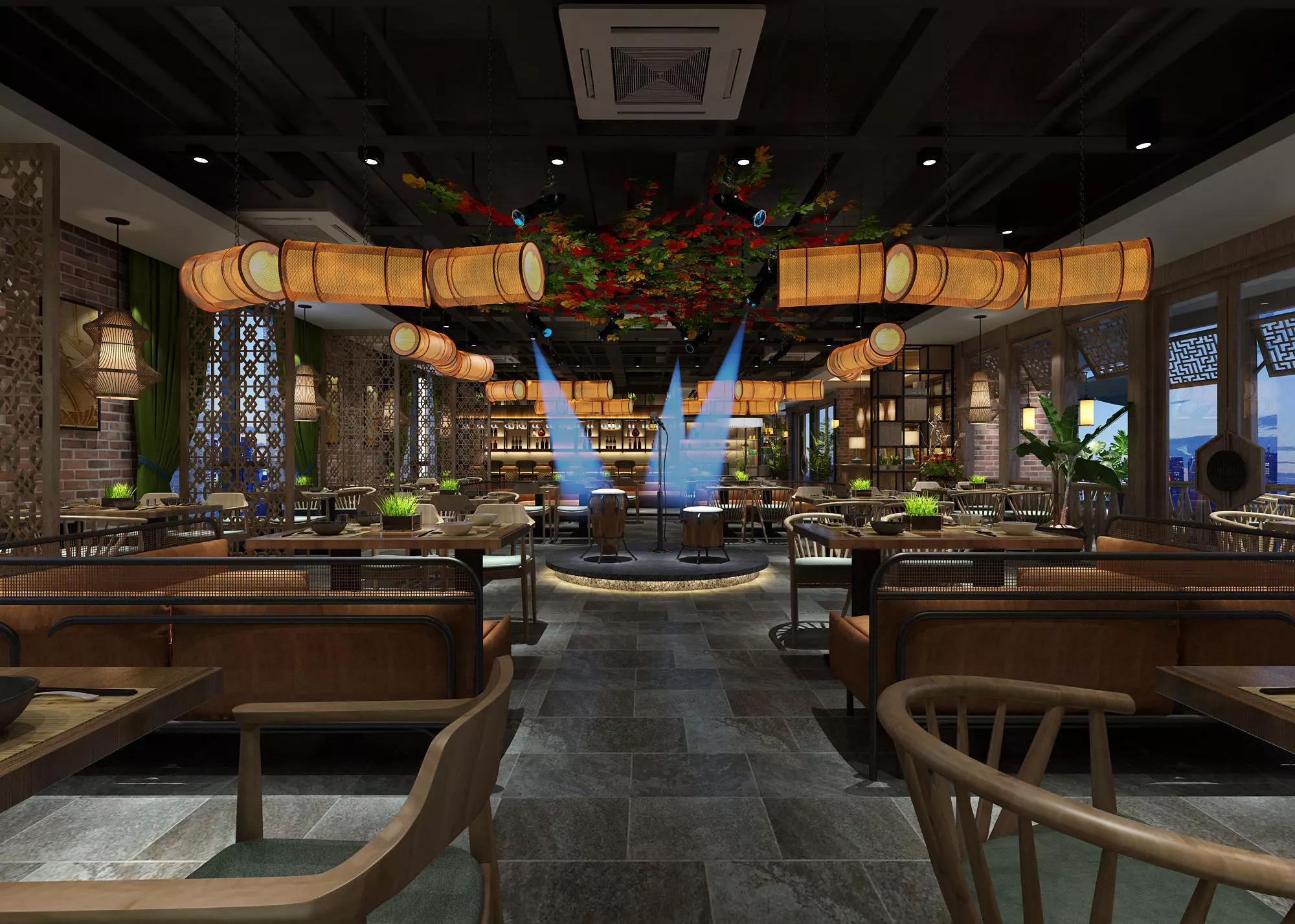 restaurant interior scenes 3D model_0