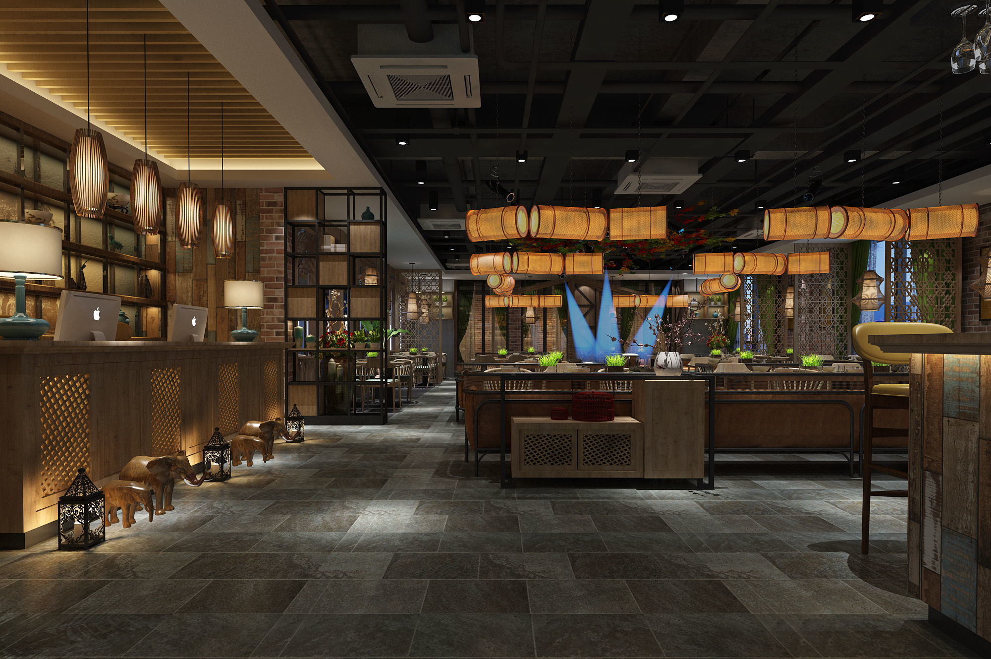 restaurant interior scenes 3D model_1