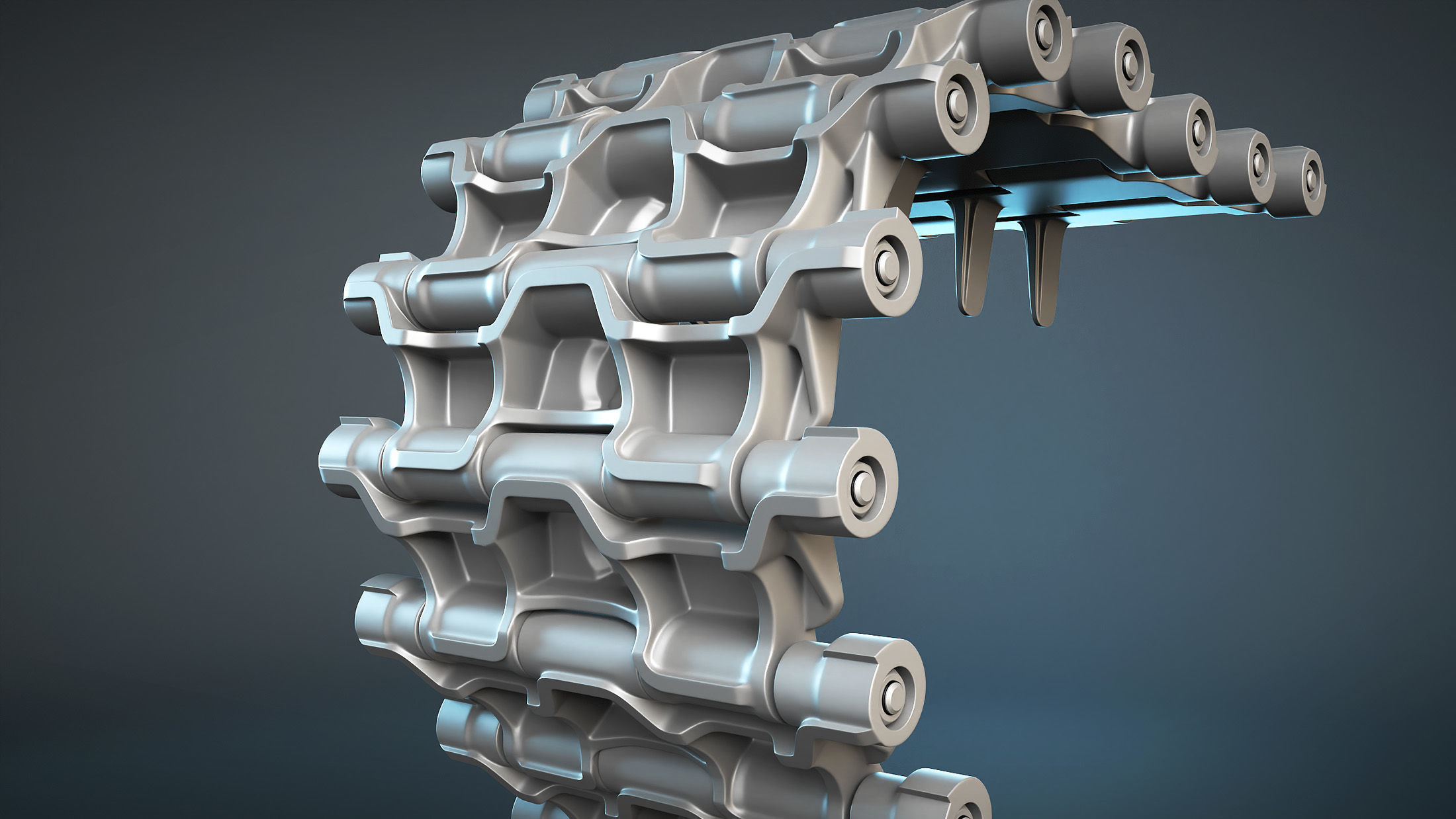 2S3 Akatsiya Track High-Poly 3D model_1