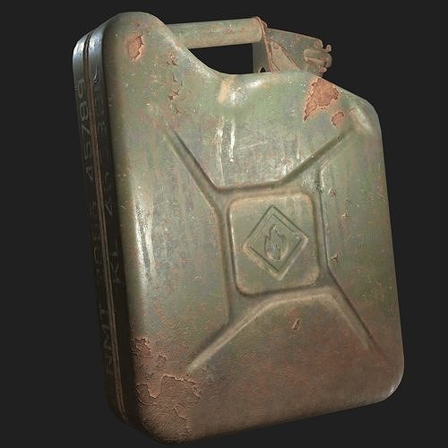 Old Jerrycan Low-poly 3D model 2