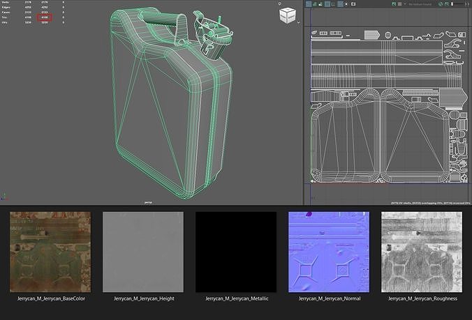 Old Jerrycan Low-poly 3D model 5