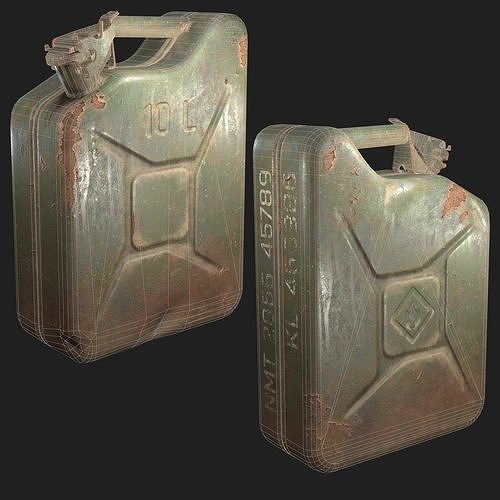 Old Jerrycan Low-poly 3D model 4