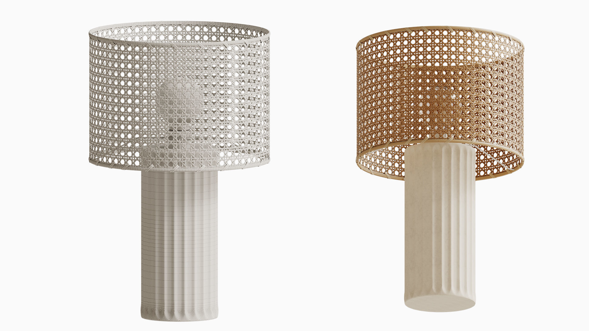 Cane Lamp Shade 3D model_4