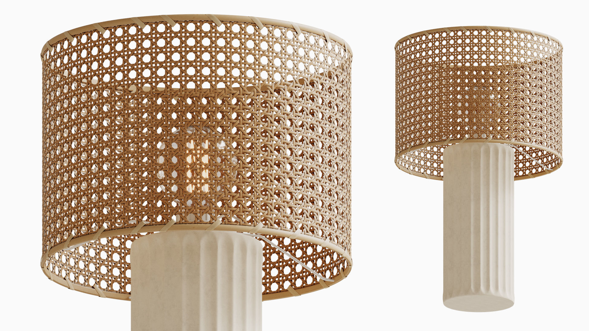 Cane Lamp Shade 3D model_2