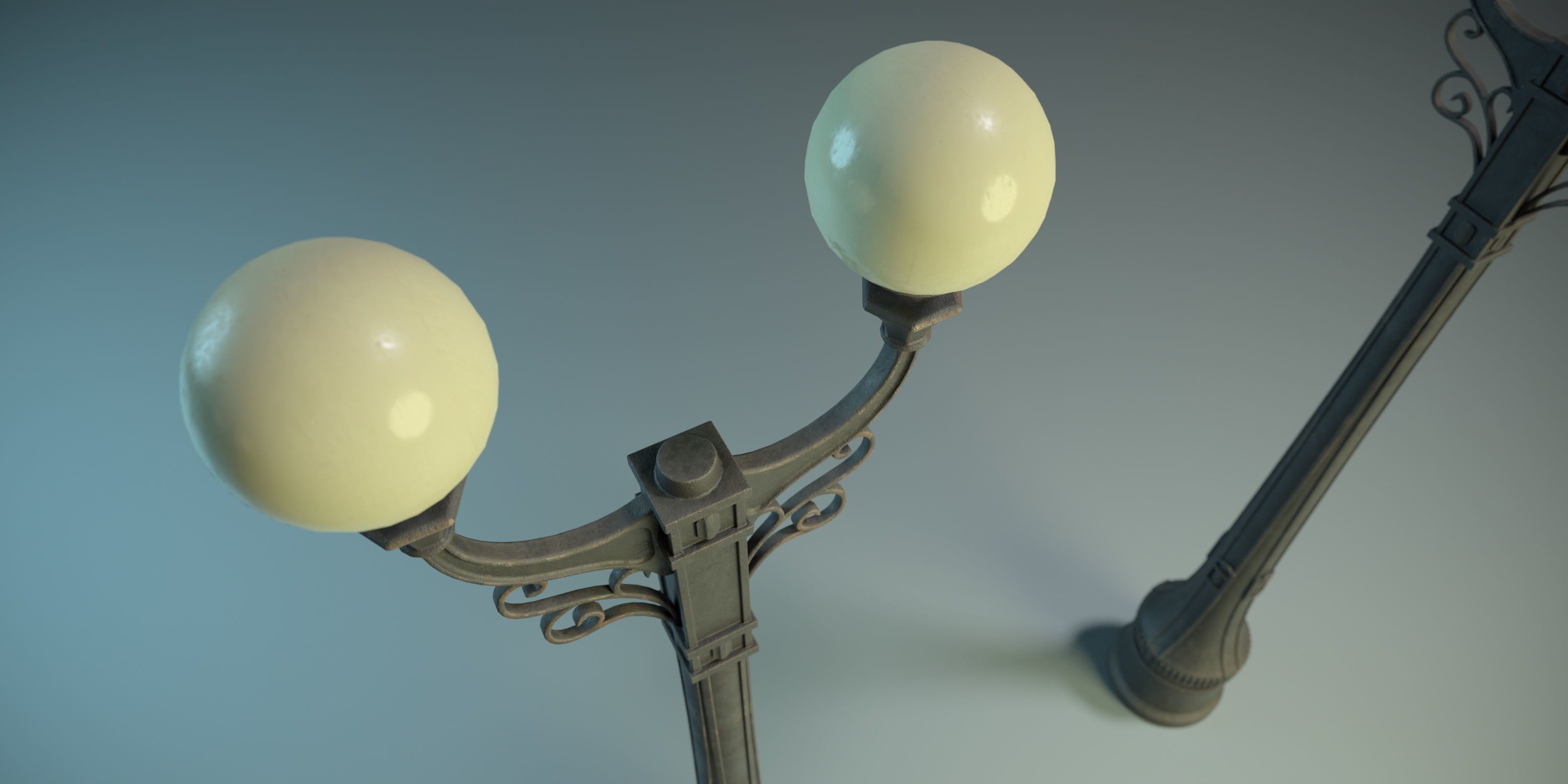Street Lamp PBR Low-poly 3D model_7