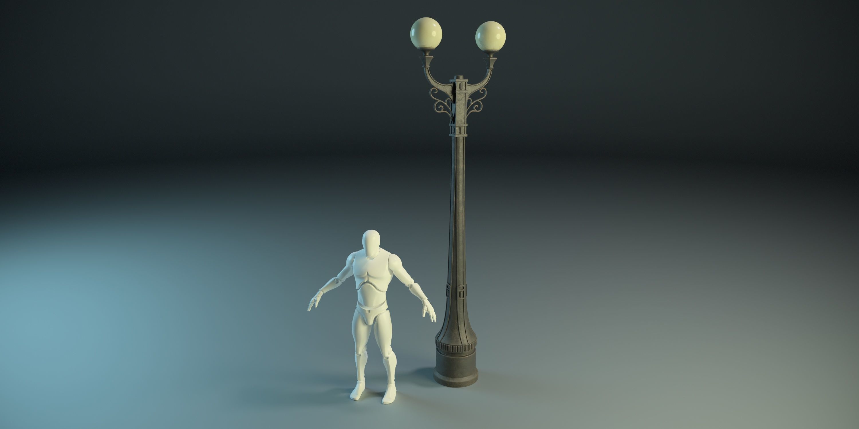 Street Lamp PBR Low-poly 3D model_8