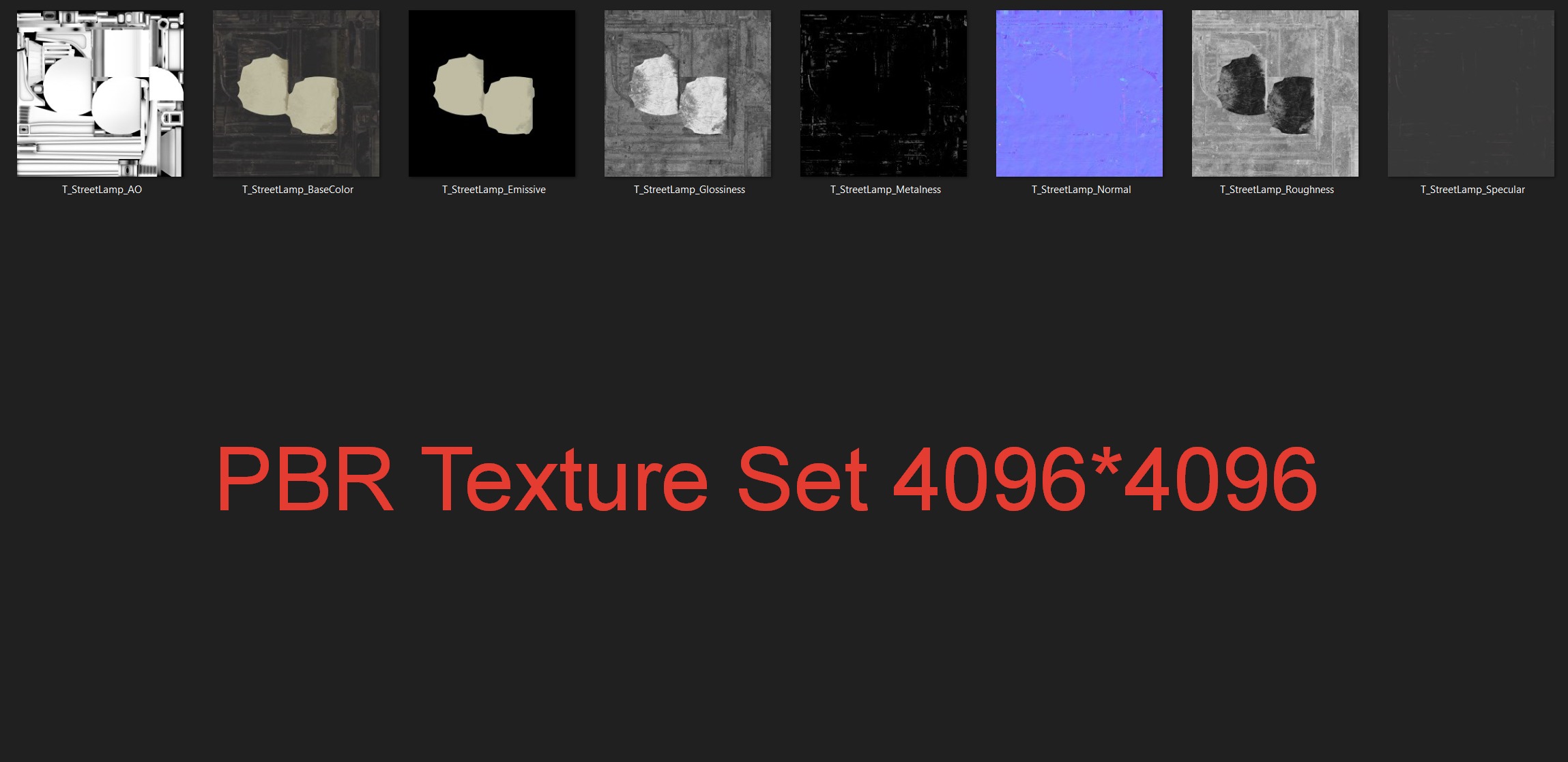 Street Lamp PBR Low-poly 3D model_12