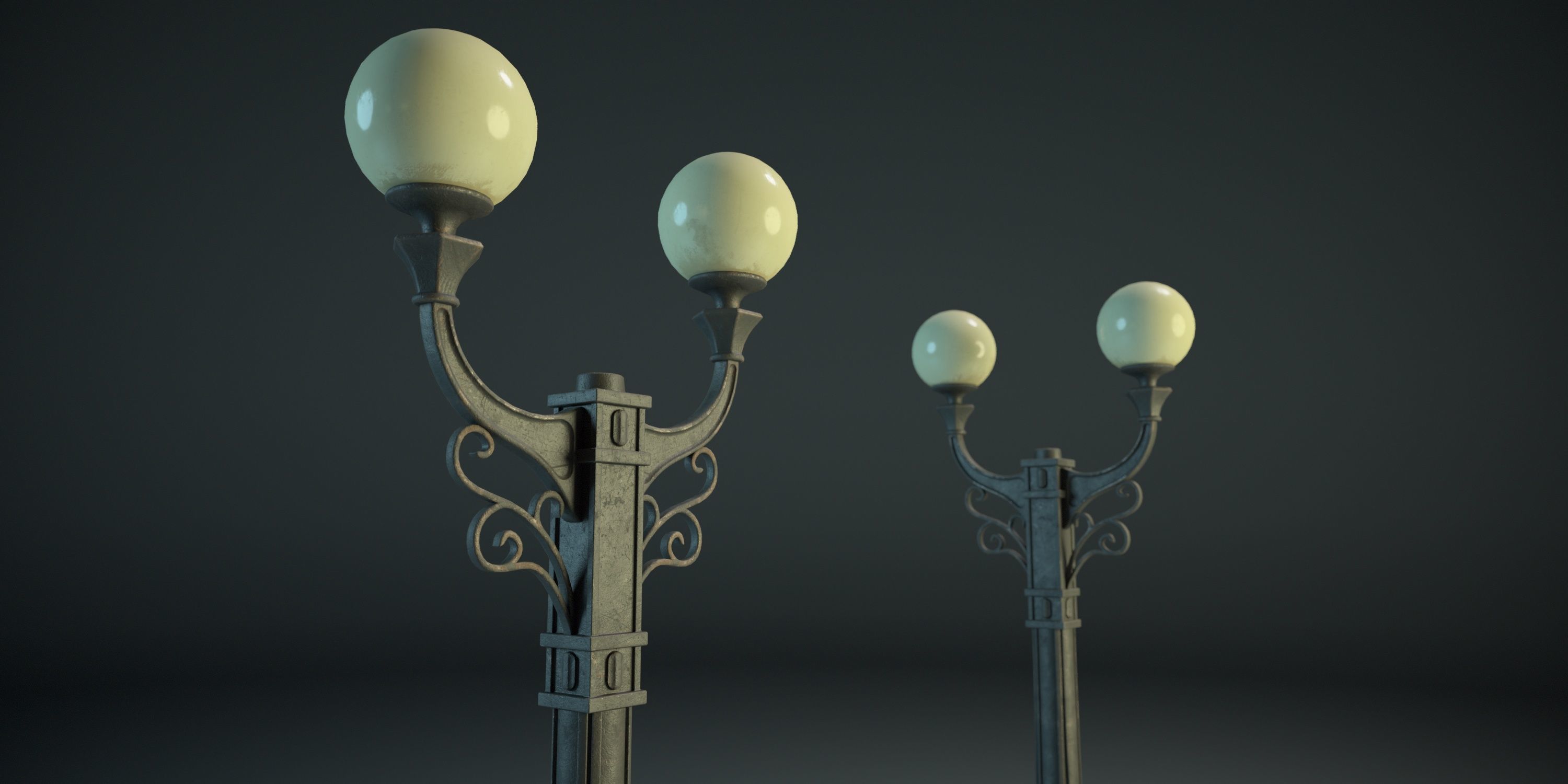 Street Lamp PBR Low-poly 3D model_5