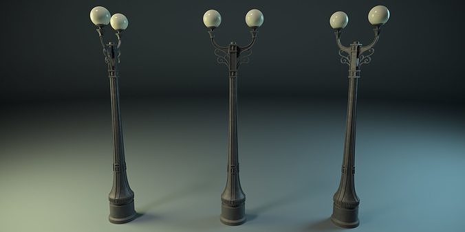 Street Lamp PBR Low-poly 3D model