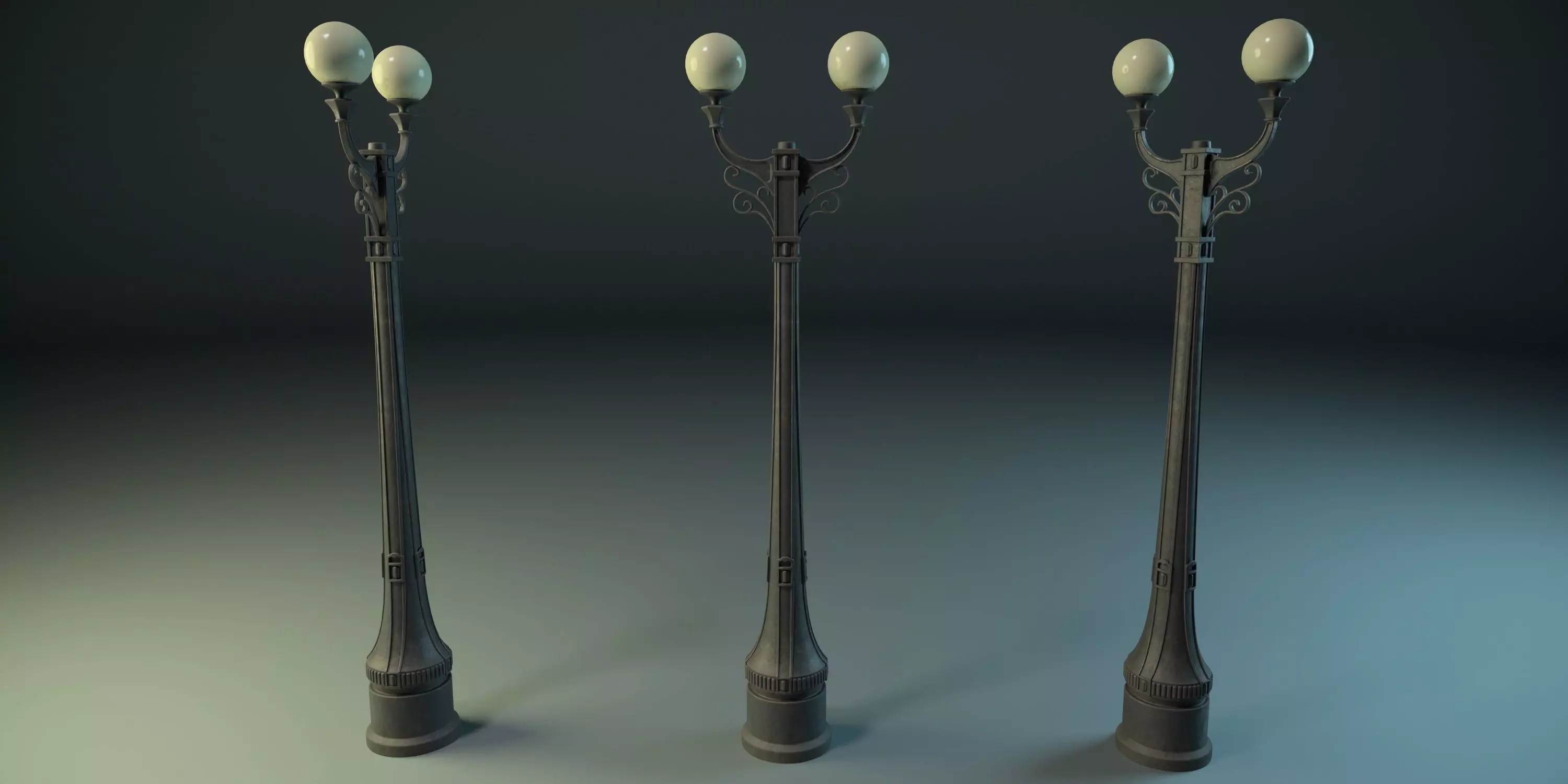 Street Lamp PBR Low-poly 3D model_0