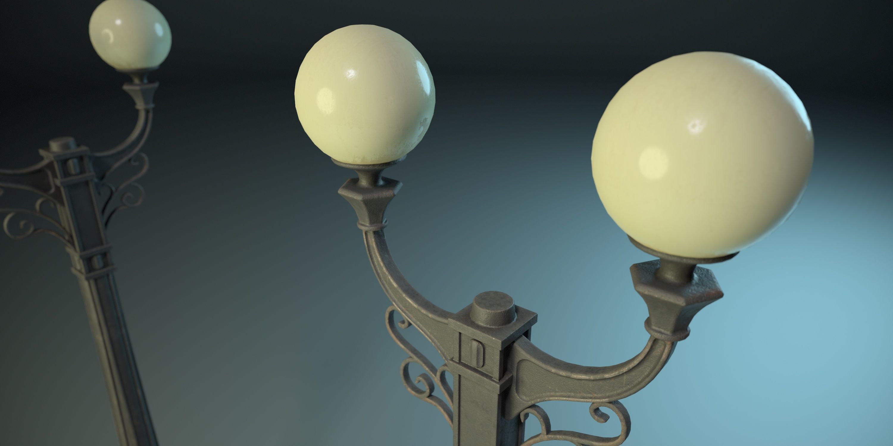 Street Lamp PBR Low-poly 3D model_4
