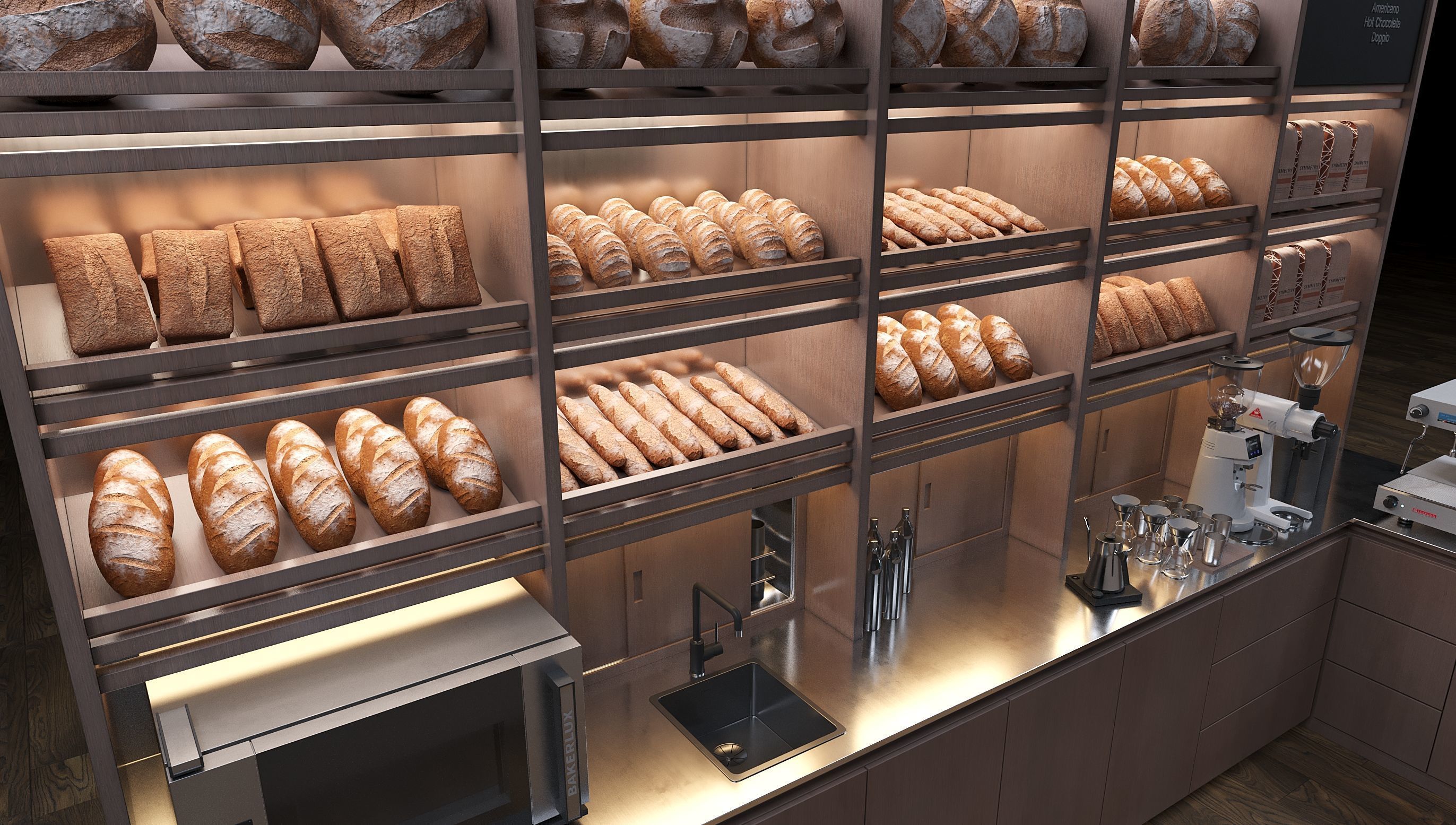 Bakery cafe 3D model_1