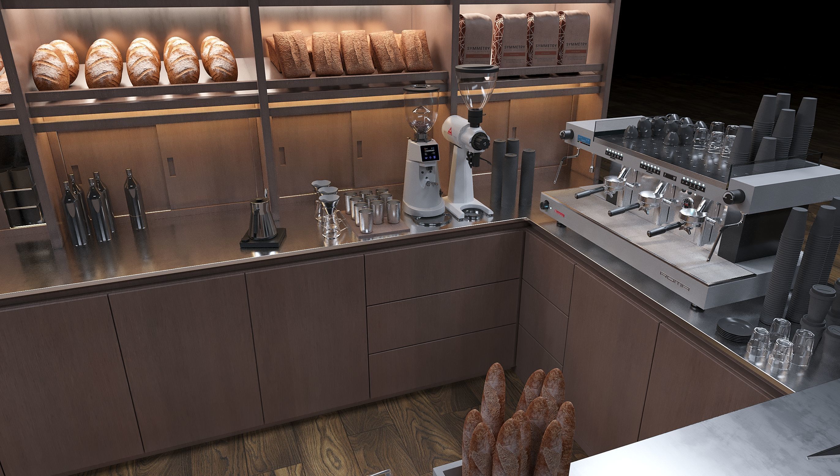 Bakery cafe 3D model_2