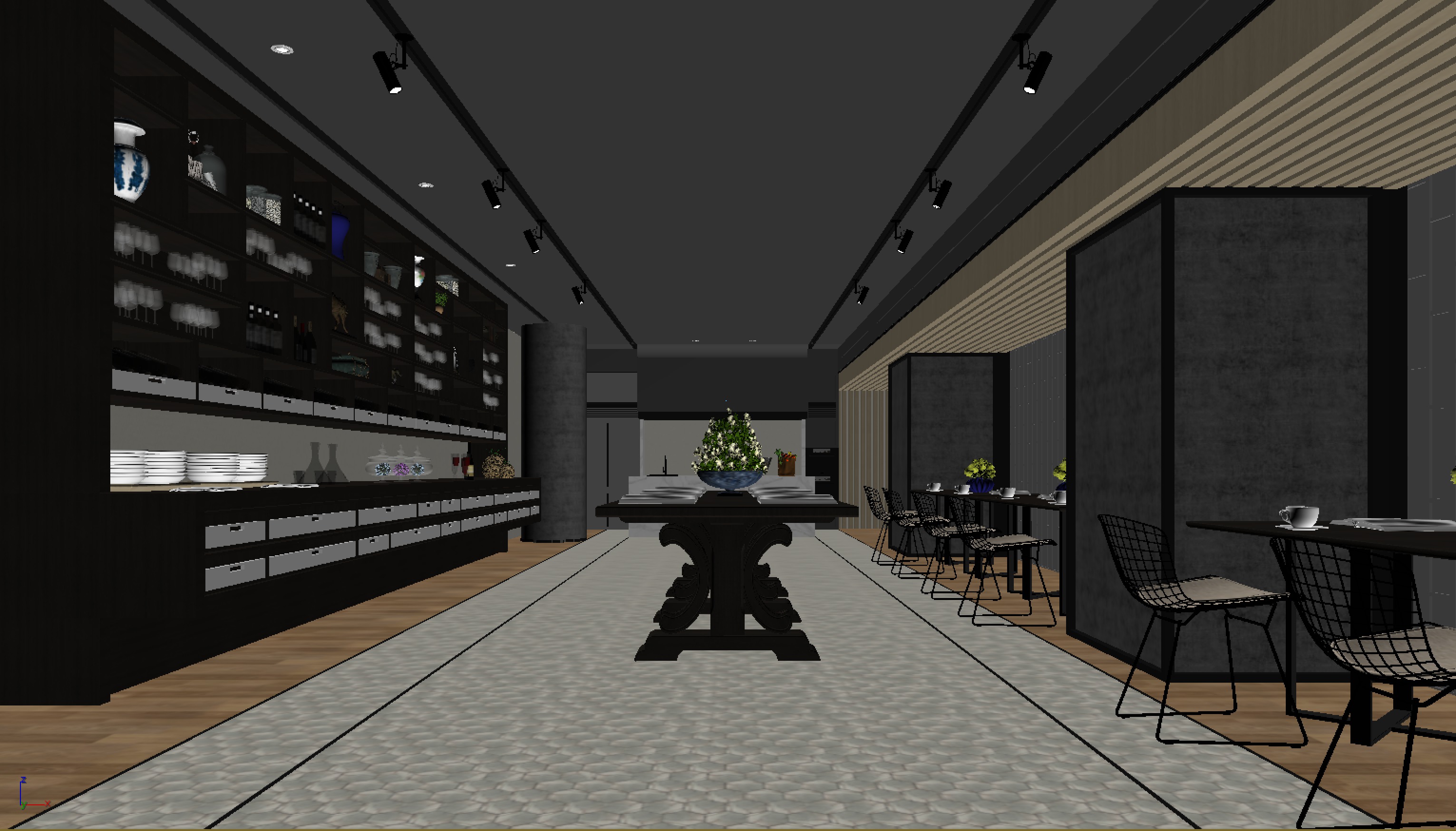 restaurant interior scenes 3D model_1