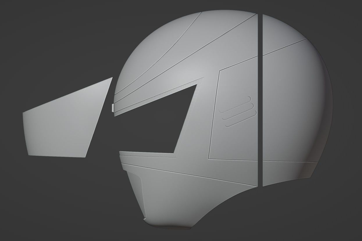 Power Rangers In Space Red Ranger Helmet V2 3D print model_9