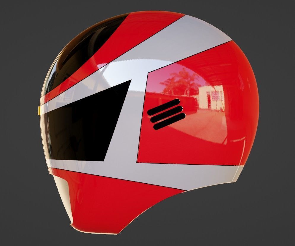 Power Rangers In Space Red Ranger Helmet V2 3D print model_3