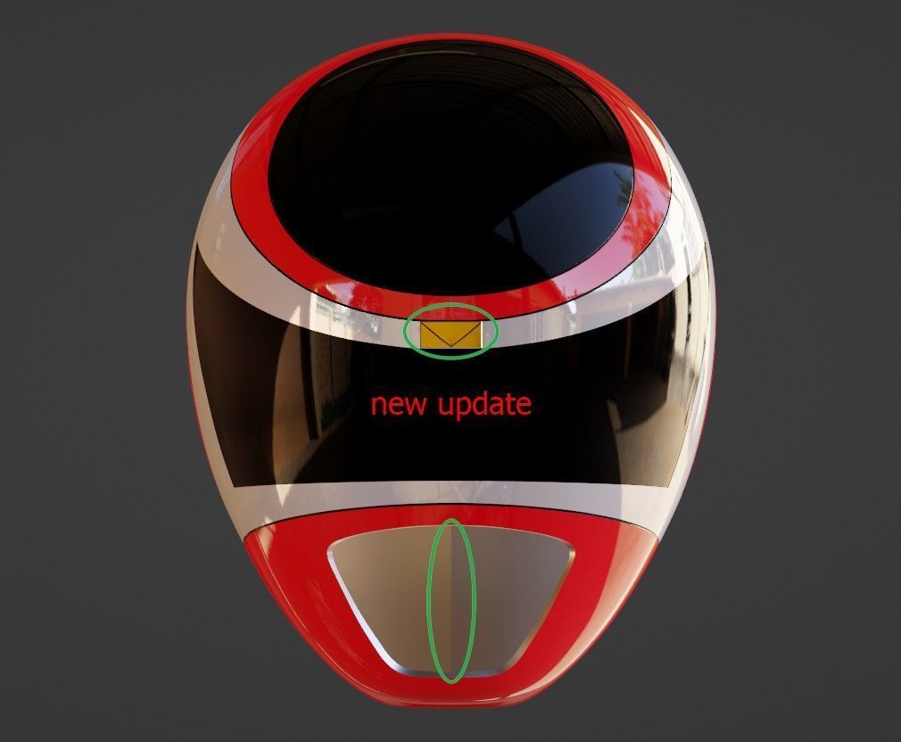 Power Rangers In Space Red Ranger Helmet V2 3D print model_1
